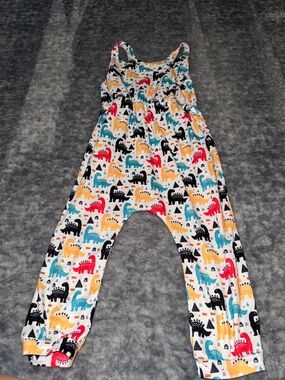 Amazon Kids One-Piece Dinosaur Print Romper in White, Black, Yellow, Blue, Red